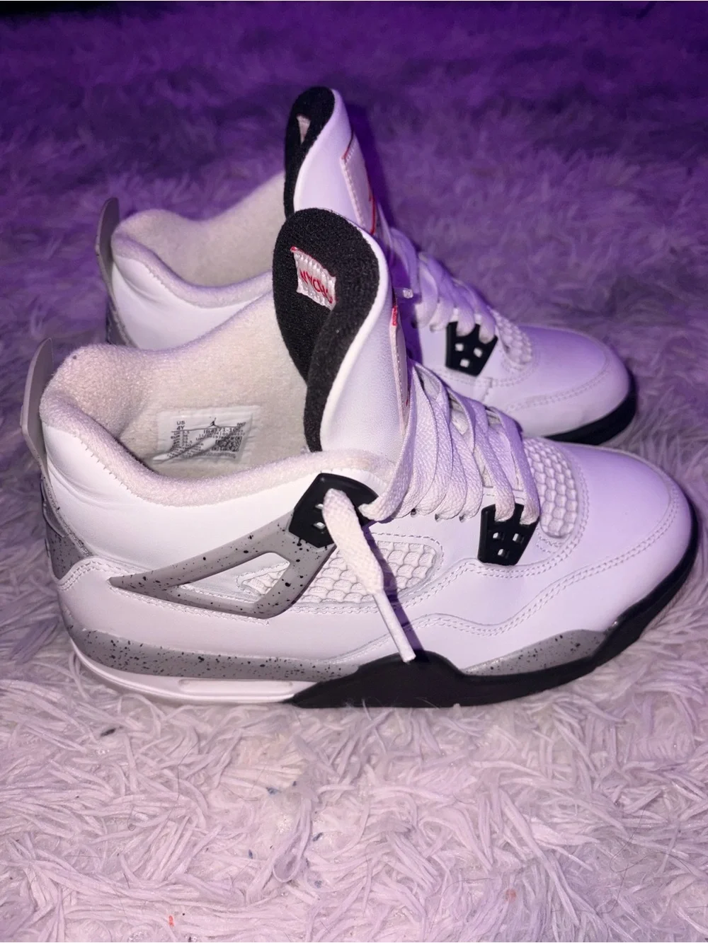 Jordan White Sneakers with Red Logo and Black Accents